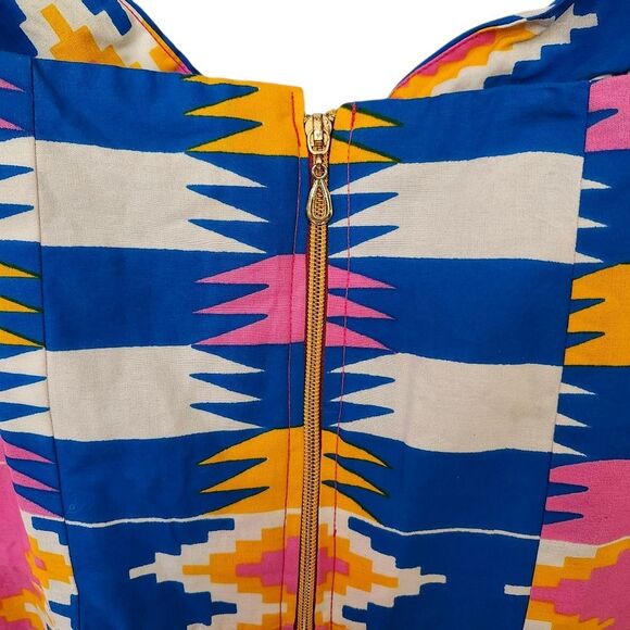 True Fond Akai Kente Dress African Mermaid‎ Gown Traditional Wedding Gown Sz Lg - Picture 6 of 11